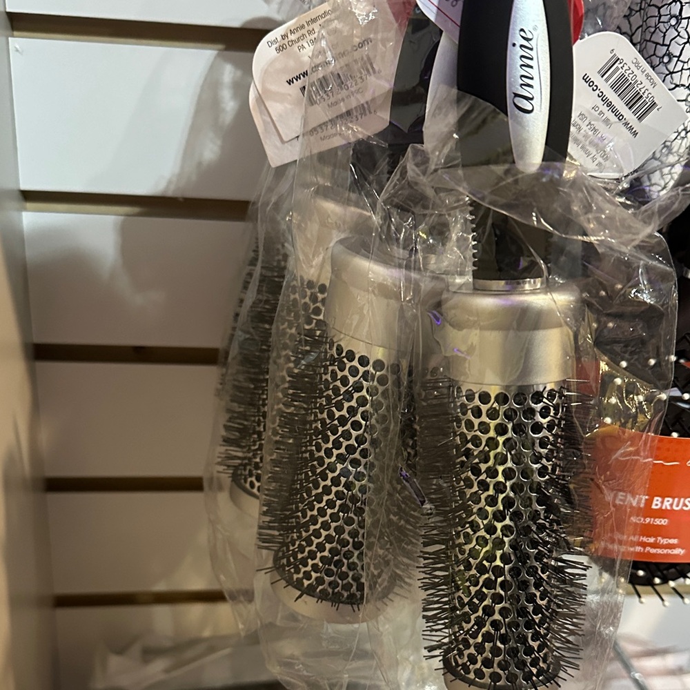 Annie Black and Silver Hair Brush Set